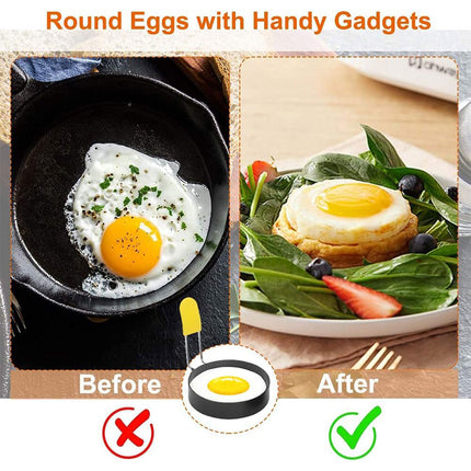 Egg Ring Moulds 2pcs Round Omelette Cooking Rings Non Stick for Frying Pan Use