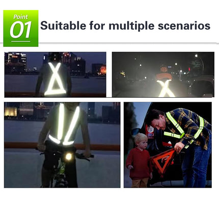Reflective Shoulder Straps Safety High Visibility Vest for Night Running Cycling