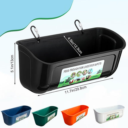 Hanging Trough Chicken Duck Deer Sheep Feeder Poultry Fence Feeding Container