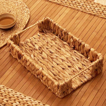 2pcs Rattan Fruit Tray Decorative Storage Trays Multipurpose Shelving Organizer