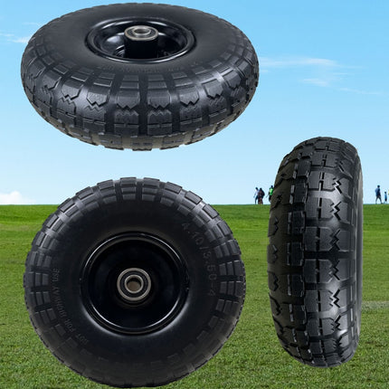 2PCS Heavy Duty PU Foam Tires 4.10/3.50-4 Flat Free Wheels For Tool Cart Wagon