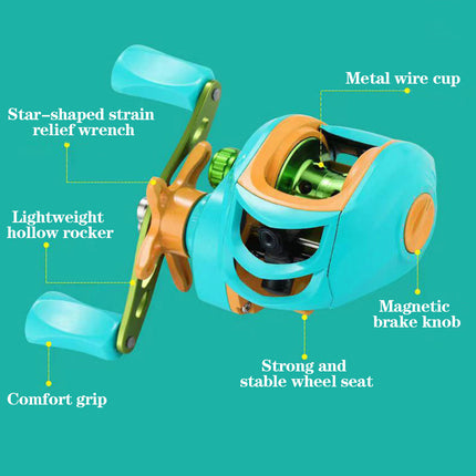 Fishing Reel Lightweight Durable Baitcasting Roll Freshwater Saltwater Angling