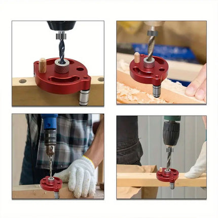 9pcs Center Hole Drill Guide Set Vertical Positioner DIY Round Woodworking Tool