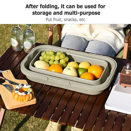 Outdoor Picnic Basket with Lid Folding Camping Storage Carrying Multifunctional