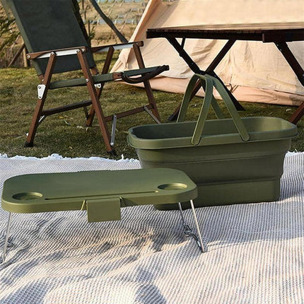Outdoor Picnic Basket with Lid Folding Camping Storage Carrying Multifunctional