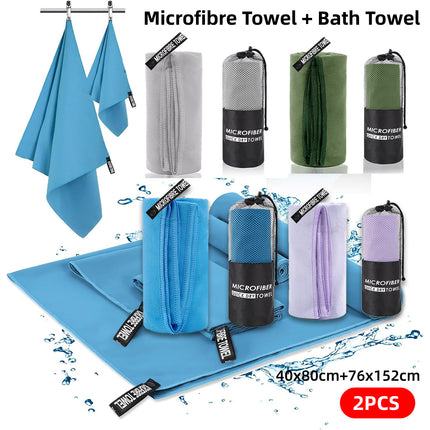 Microfiber Quick Dry Towel Set Soft Lightweight Absorbent for Gym Travel Beach