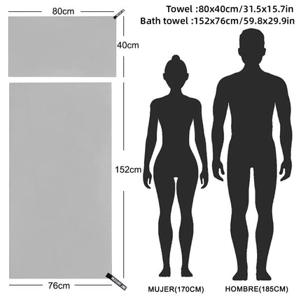 Microfiber Quick Dry Towel Set Soft Lightweight Absorbent for Gym Travel Beach