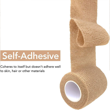 6PCS Self Adhesive Elastic Wrap Non Woven Cohesive Tape for Sports and Daily Use