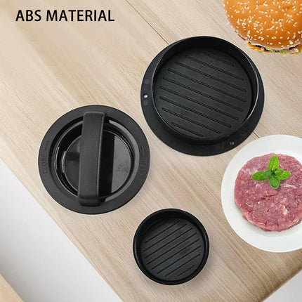 Manual Hamburger Press Round Meat Patty Mould Non Stick BBQ with 100 Wax Discs
