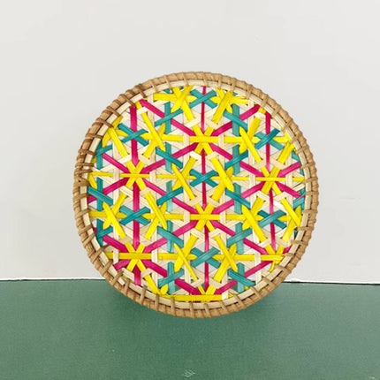 4PCS Bamboo Woven Cup Mat Bowl Pad Heat-Resistant For Home Kitchen Dining Table