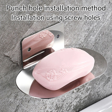 Stainless Steel Soap Dish Bathroom Soap Box Wall Mounted Rack Hanger for Shower