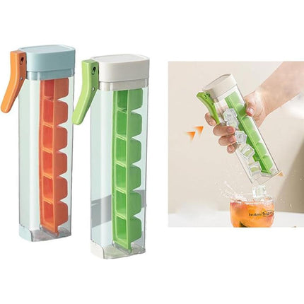 2pcs Press Ice Cube Tray 6 Grid Small Mould with Lid Ice Storage Box for Freezer