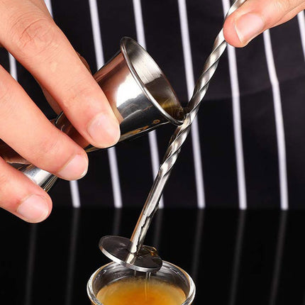 Stainless Steel Cocktail Bar Spoon Twisted Handle Mixing Stirring Muddler 27cm