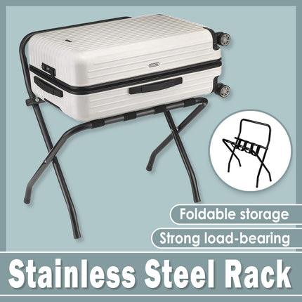 Stainless Steel Foldable Luggage Rack Portable Storage Stand for Suitcase Travel