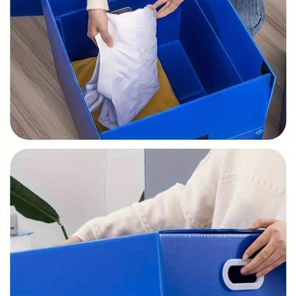 Large Capacity Waterproof Plastic Storage Box Foldable Moving Organizer Durable