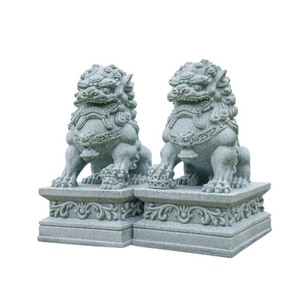 1 Pair Chinese Style Small Stone Lion Decoration Home Desktop Decor Art Craft