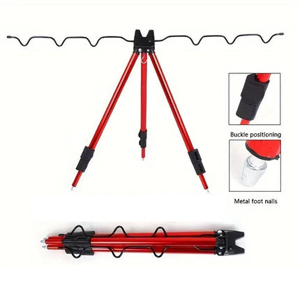 120cm Fishing Rod Holder Ground Insert Triangle Support Stand Casting Rod Rest