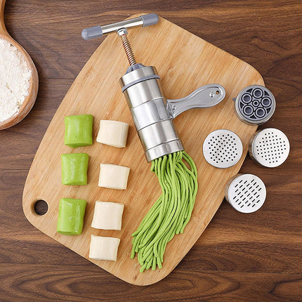 Home Manual Stainless Steel Pasta Maker Hand Crank Noodle Press Durable Easy Clean