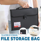 Portable 13 Layer File Bag Organizer for Office School Document Storage Handheld