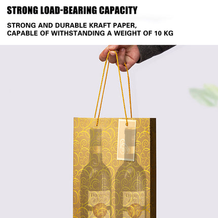10PCS Red Wine Gift Bags with Handle Double Bottle for Wine Packaging Use