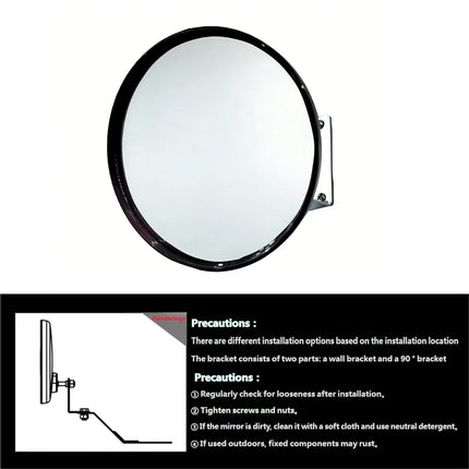 Round Convex Security Mirror 22cm Lightweight Shatterproof Blind Spot Mirror