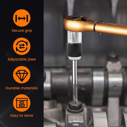 3PCS Adjustable Tap Socket Set M3-M12 Cr-Mo with 3/8 Drive Adapter for Workshop