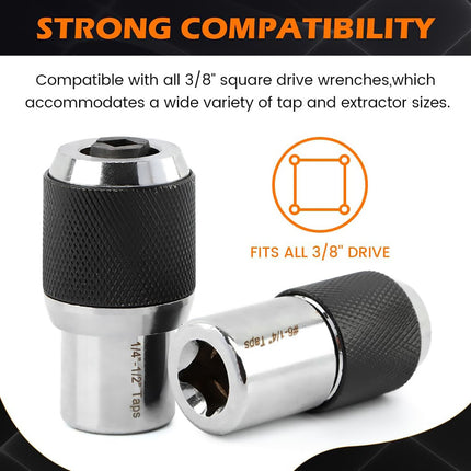 3PCS Adjustable Tap Socket Set M3-M12 Cr-Mo with 3/8 Drive Adapter for Workshop