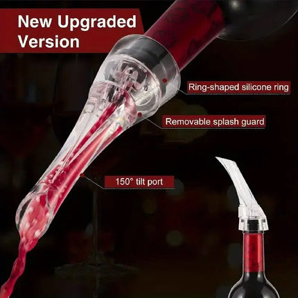 2PCS Portable Wine Decanter Dispenser Aerator Bottle Pourer Set for Party Travel