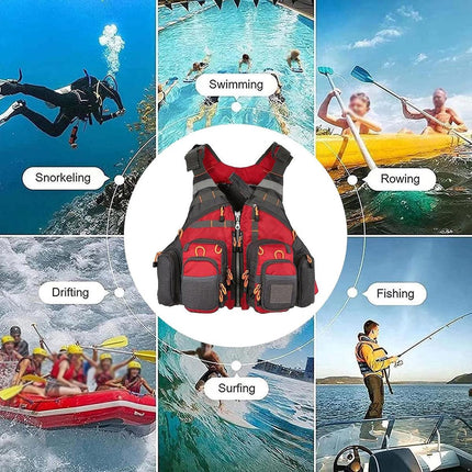 Fishing Vest with Multiple Pockets Lightweight Outdoor Floating Jacket
