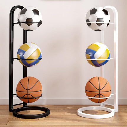 3/4Tier Basketball Stand Ball Organizer Storage Rack Basketball Equipment Holder