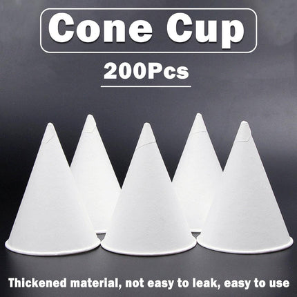 200pcs White Paper Cup Conical Pointed Bottom Small Straight Drink Cup for Water