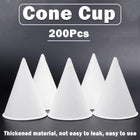 200pcs White Paper Cup Conical Pointed Bottom Small Straight Drink Cup for Water