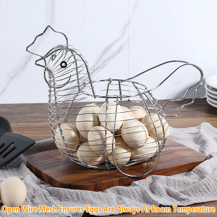 Egg Storage Basket Hollow Iron Wire Container Kitchen Holder Rack for Display