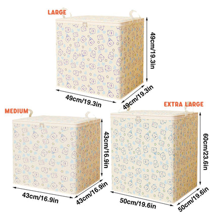 2pcs Large Capacity Clothes Quilt Storage Bags Foldable Zipper Moisture Proof