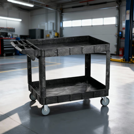 2 Tier MultiFunctional  Rolling Tool Cart for Garage Workshop Storage Organizer