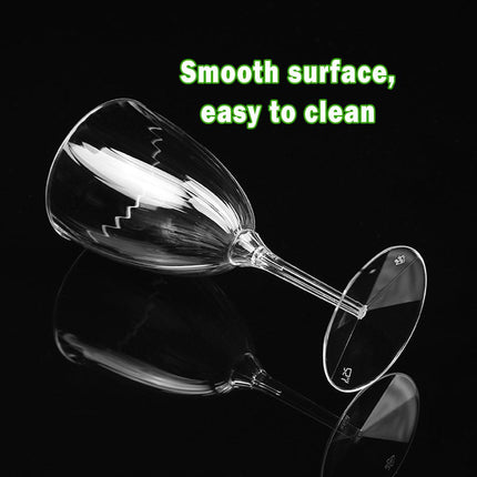 8pcs 210ml Plastic Twill Wine Glass Transparent Tall Drinking Cup for Party Bar