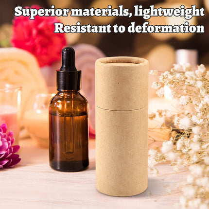 20PCS Kraft Paper Cylinder Gift Boxes Round Cardboard Tubes with Lids