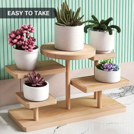 Desktop Storage Rack Wooden for Office Home Supplies Stationery Plants Display