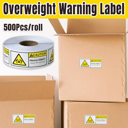 Overweight Warning Label Sticker Roll 1 Roll Red Adhesive Shipping Alert Sign