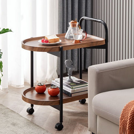 Living Room Sofa Side Table Basic Model Movable Tea Trolley Shelf with Roller