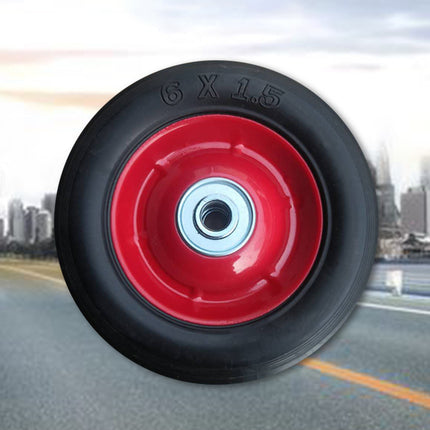 2PCS Cart 6 Inch Silent Solid Wheel Non Pneumatic Heavy Duty Anti Stabbing