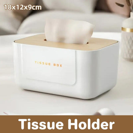 Wooden Lid Paper Towel Box Tissue Holder Napkin Organiser for Home Kitchen