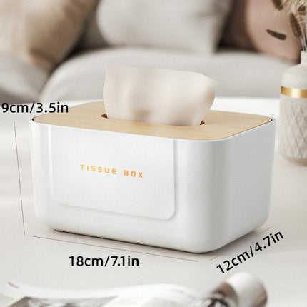 Wooden Lid Paper Towel Box Tissue Holder Napkin Organiser for Home Kitchen