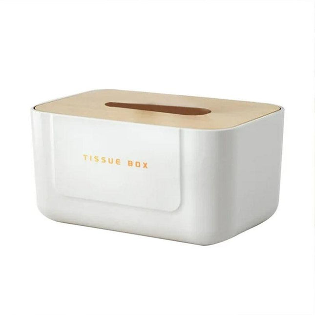 Wooden Lid Paper Towel Box Tissue Holder Napkin Organiser for Home Kitchen