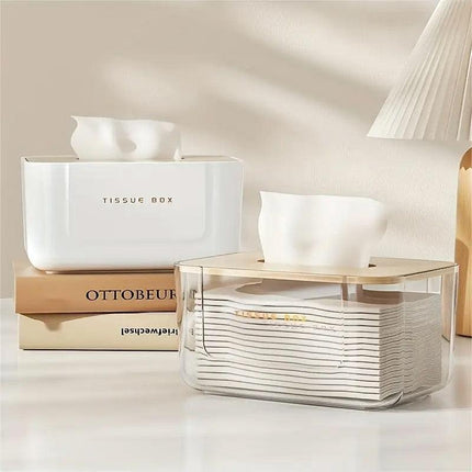 Wooden Lid Paper Towel Box Tissue Holder Napkin Organiser for Home Kitchen