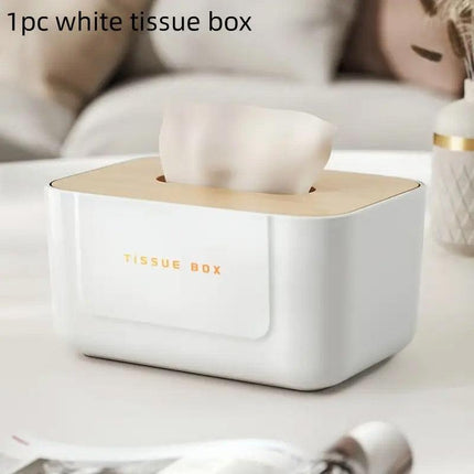 Wooden Lid Paper Towel Box Tissue Holder Napkin Organiser for Home Kitchen