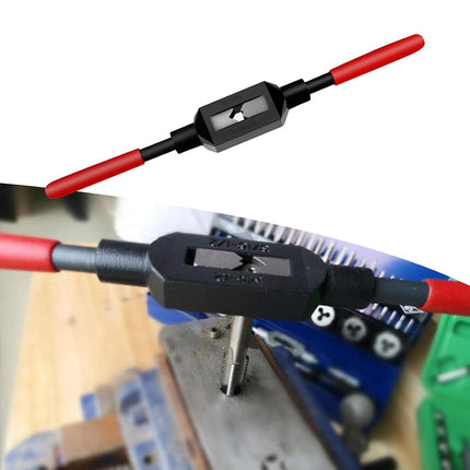 Precision Tap Wrench Adjustable M4-M12 T-Bar Black Red 285mm for Workshop DIY