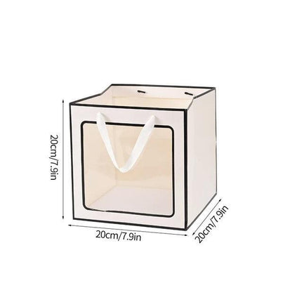 20PCS Open Window for Flower Doll Wedding Gift Transparent Square Packaging Bag