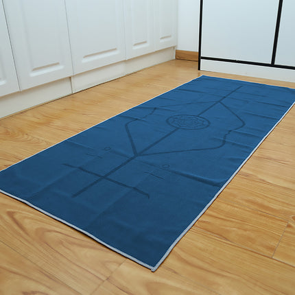 Portable Yoga Blanket with Body Position Line Non Slip Soft for Home Gym Studio