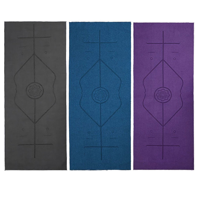 Portable Yoga Blanket with Body Position Line Non Slip Soft for Home Gym Studio